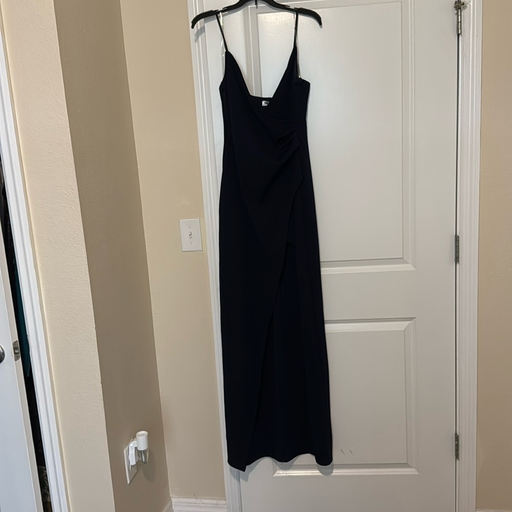 Side XL navy blue formal dress with slit